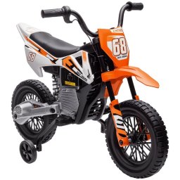 Aiyaplay Moto Eléctrica Para Niños 12v 2 Motores Y Suspensión Trasera Naranja