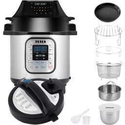 Multicooker Tesla EliteCook K70 Duo 6L WiFi 12 programas acero inoxidable