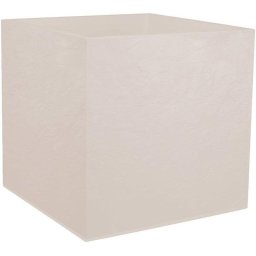 Maceta cuadrada EDA Volcania efecto piedra beige caliza 49,5 cm 57 L