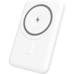 Batería Externa Inalámbrica Yenkee YPB 501 WH 5000 mAh MagSafe 15 W USB-C Blanco