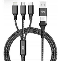 Cable多功能 4 en 1 Blue Star Cafule C172 USB-C/Micro USB/Lightning 2.4A 12W 1,2m