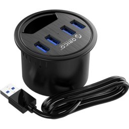 Hub Orico 4 puertos USB 3.1 Gen1 5 Gbps modelo DESK-4U-BK-BP sin extras