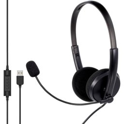Auriculares Mozos MTX1091ECO con cable USB para llamadas y control en línea negro