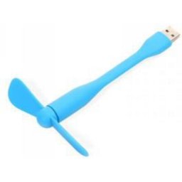 Mini Ventilador USB Omega 43477 Azul 1 Velocidad Inclinación Ajustable Silencioso