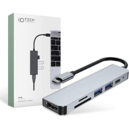 Hub USB-C Tech-Protect V4 6 en 1 HDMI USB 3.0 Lector Tarjetas