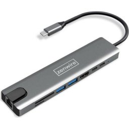 Estación de acoplamiento Zenwire 1011580389 USB-C 9 en 1 con HDMI, LAN y lector SD