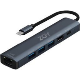 Estación de acoplamiento ZOY ZH61 USB-C 6 puertos Gigabit Ethernet HDMI