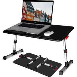 Mesa Gaming Mozos 17" MDF Regulable Plegable Antideslizante Negra
