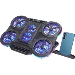 Base de enfriamiento para portátil Rampage PROTE R6 6 ventiladores RGB regulable
