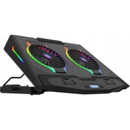 Base de enfriamiento AQIRYS Pluto 17" con 2 ventiladores y hub USB