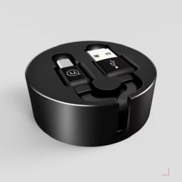 Cable USB Usams U-Bin USB-A a USB-C 1 m retráctil negro