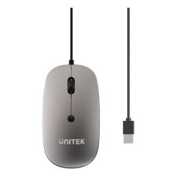 Ratón UNITEK T060BGY01 USB tipo A 1600 DPI Gris Ambidextro 4 botones