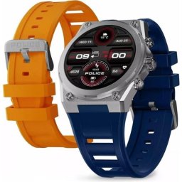 Police PEIUN00003X0 Bluetooth GPS 45mm Acero Correa Silicona 7 días batería