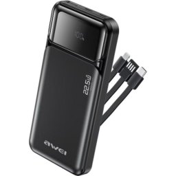 Powerbank Awei PA-91 10000 mAh 22.5W Carga Rápida USB-C USB-A Negro