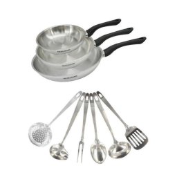 Juego de Sartenes Fackelmann Geneva Acero Inoxidable 18/8 3 Unidades + 6 Utensilios