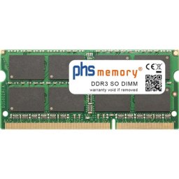 Memoria RAM PHS-memory Terra 8GB 1x8GB DDR3 1333MHz LPDDR3 SO-DIMM negra