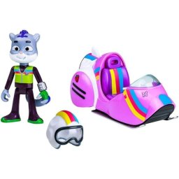 Set de juguete Bandai Enquêtes Sauvages moto acuática rosa con figuras