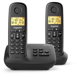 Teléfono Inalámbrico DECT Gigaset Basic 100A DUO Contestador Manos Libres Negro