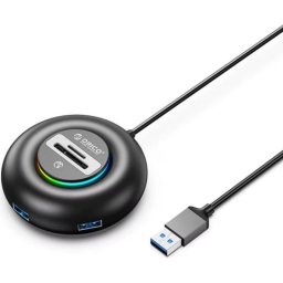 Hub Orico 4 puertos 5 Gbit/s modelo YXR4 con lector SD y RGB