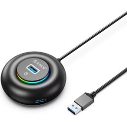 Hub Orico 4 puertos 5 Gbit/s modelo YXR4-U3 Extras RGB y audio
