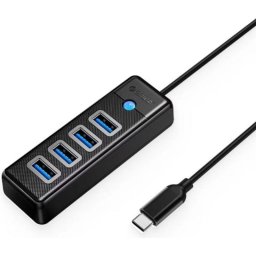 Hub Orico 4 puertos USB 3.0 5 Gbps modelo PW4U-C3 con cable 1 m
