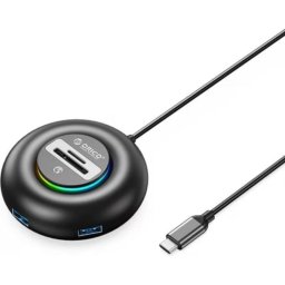 Hub Orico 4 puertos 5 Gbit/s YXR5-C3 con lector SD y RGB