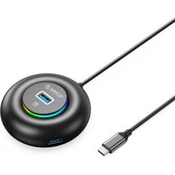 Hub Orico 4 puertos 5 Gbit/s modelo YXR4-C3 con RGB y audio integrado