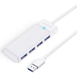 Hub Orico 4 puertos 5 Gbit/s USB-A modelo PAPW4A-U3 compacto blanco