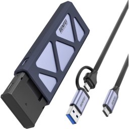 Caja PC Benfei NVMe M.2 Aluminio Gris con USB-A y USB-C