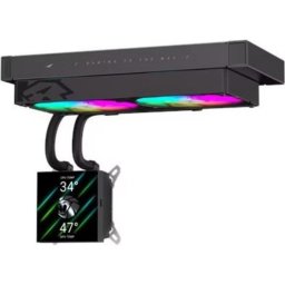 Refrigeración líquida GameMax Glacier 240 LCD BK 240mm 2 ventiladores negra