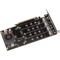 Controladora PCIe x16 interna Kalea-informatique para 4 SSD M.2 NVMe con ventilador y disipador
