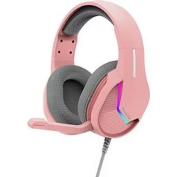 Auriculares Marvo TACTIC 40 con cable USB para gaming, micrófono y color rosa