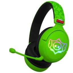 Auriculares Subsonic Brawl Stars Skull inalámbricos Bluetooth gaming verde