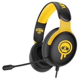 Auriculares Subsonic Brawl Stars Drippy Skull con cable, micrófono y RGB, negro y amarillo