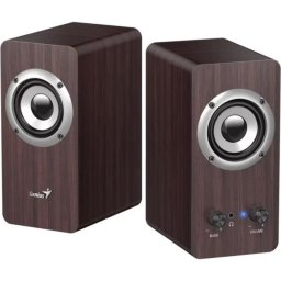 Altavoces Genius PC con cable 3,5 mm 10 W diseño madera con controles