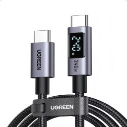 Cable USB-C Ugreen 240W 3 m con display digital y revestimiento textil