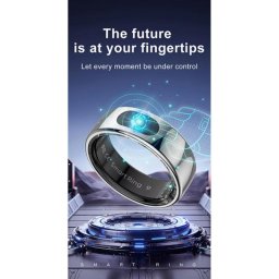 Anillo inteligente Powerton Smart Ring PRO Talla 7 Bluetooth IP68 Batería Recargable Negro