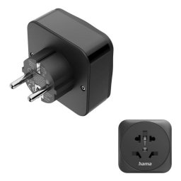 Adaptador de viaje Hama universal con 2 puertos USB Negro
