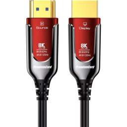 Cable HDMI PremiumCord kphdm21r10 10 m fibra óptica 8K 48 Gbit/s rojo