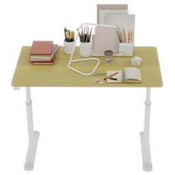 Escritorio Regulable Welltin W3301 100x60 cm Blanco y Madera