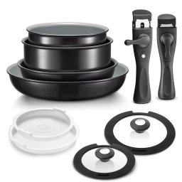 Juego de ollas y sartenes Autrucker 10 piezas cerámico inducción asas desmontables