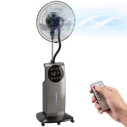 Ventilador de Pie Autrucker 3 Velocidades Nebulizador Mando Oscilación 70° Ultra Silencioso Ionizador