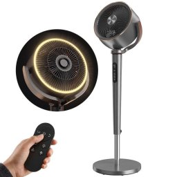 Ventilador de Pie Autrucker 12 Velocidades Motor BLDC Regulable con Mando y Oscilación 70°+90° Negro
