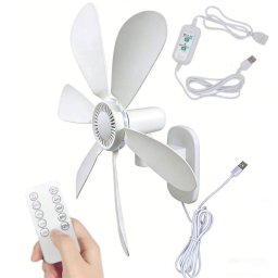 Ventilador de Pared Autrucker USB 5W 42cm 4 Velocidades Silencioso con Mando y Temporizador