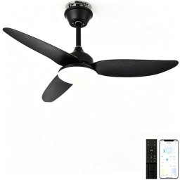 Ventilador de Techo con Luz Autrucker 40W 100cm 6 Velocidades Motor DC Mando a Distancia