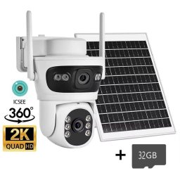 Cámara IP Autrucker 2K Visión Nocturna Exterior Panel Solar Audio Bidireccional