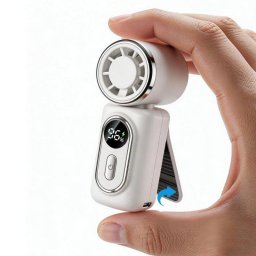 Mini Ventilador de Mano Autrucker Recargable 6 Velocidades con Pantalla LED y Pinza Ultraligero