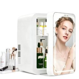 Mini nevera Autrucker Multifunción 4L con Espejo Integrado para Cosméticos