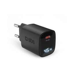 Cargador SBS TETRGANLCD1C45K USB-C 45W Power Delivery con pantalla LCD
