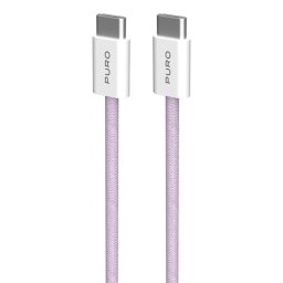 Cable USB-C a USB-C PURO 1,5m USB 2.0 Carga Rápida 60W Púrpura/Blanco